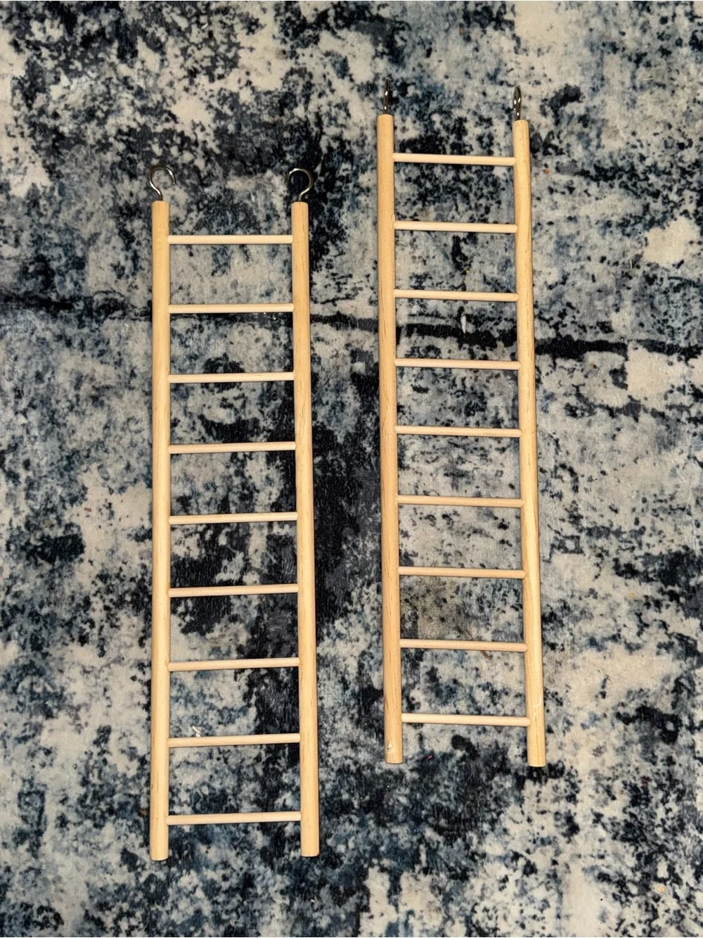 Set of 2 Wooden Bird Cage Ladders Hanging Climbing Ladders for Parrots